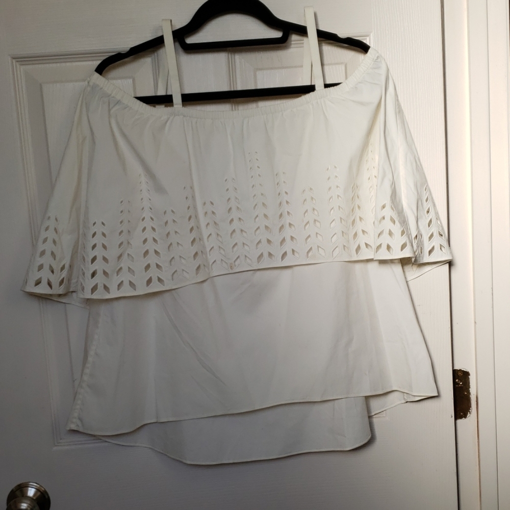 Off the should white Tanya Taylor top